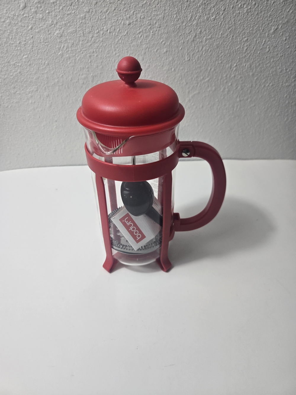 Bodum Java French Press Coffee Maker - Compact Home Kitchen Brewer - Red